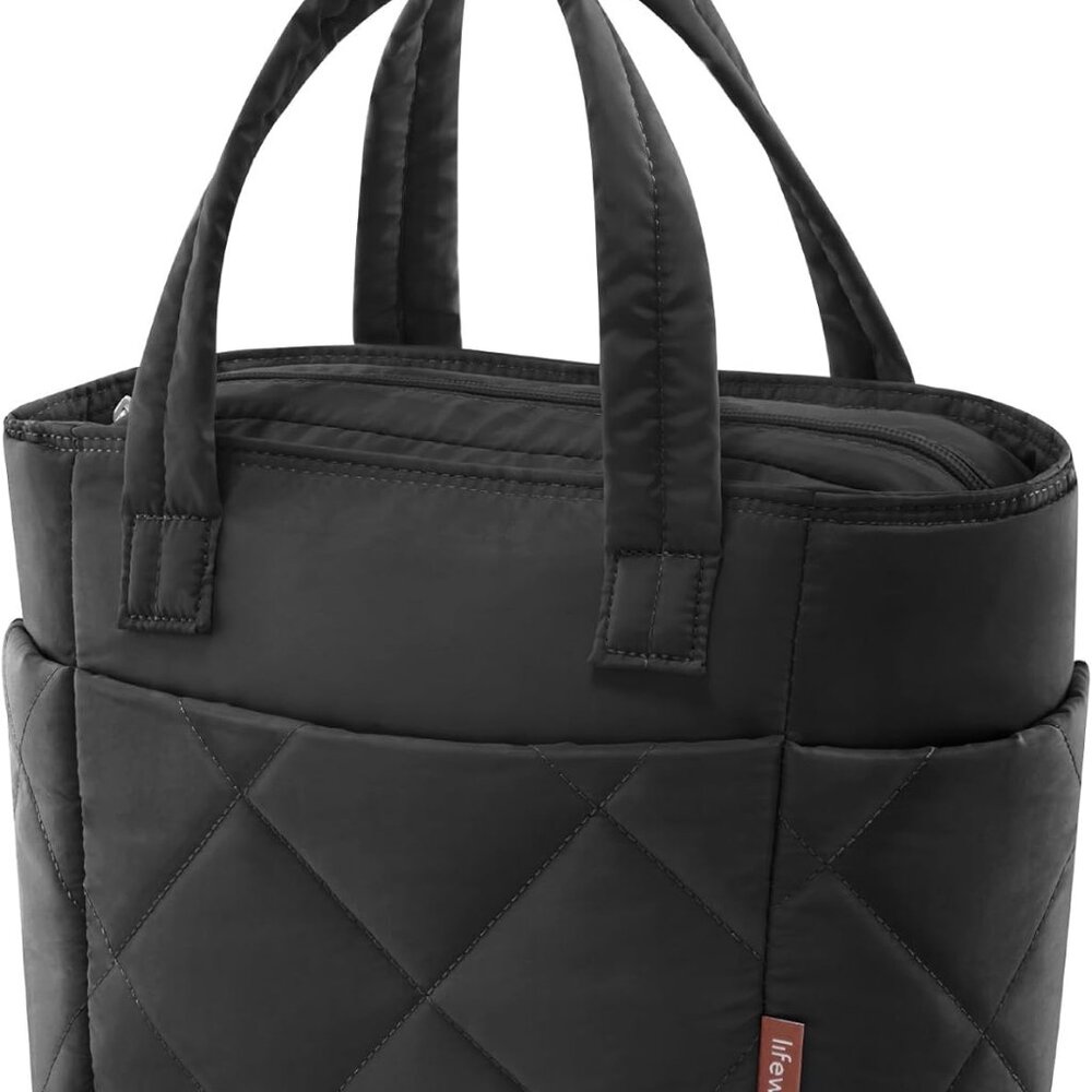Insulated Lunch Box for Women, Lightweight Puffy Tote Bag